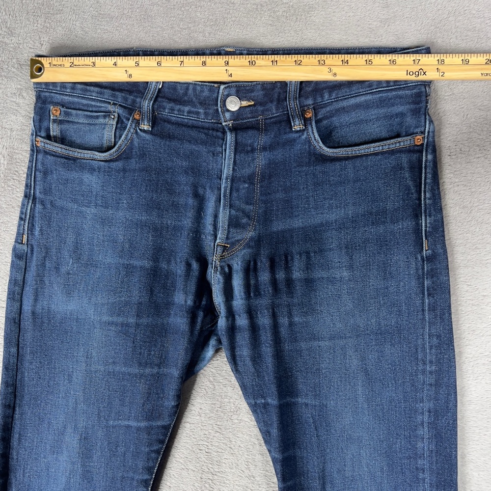 Buck Mason Maverick Slim Jeans Men's 34x28 Double Dipped Denim Medium Wash - Picture 10 of 12